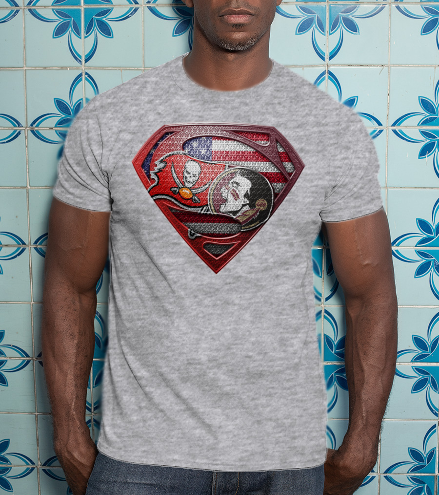 Superhero Skull Bat Shield With American Flag Elements T-Shirt