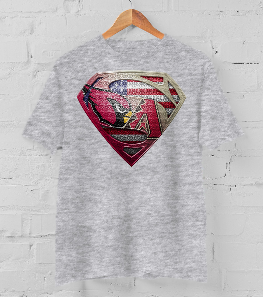 Superman American Flag Arizona Cardinals Logo Fusion T-Shirt