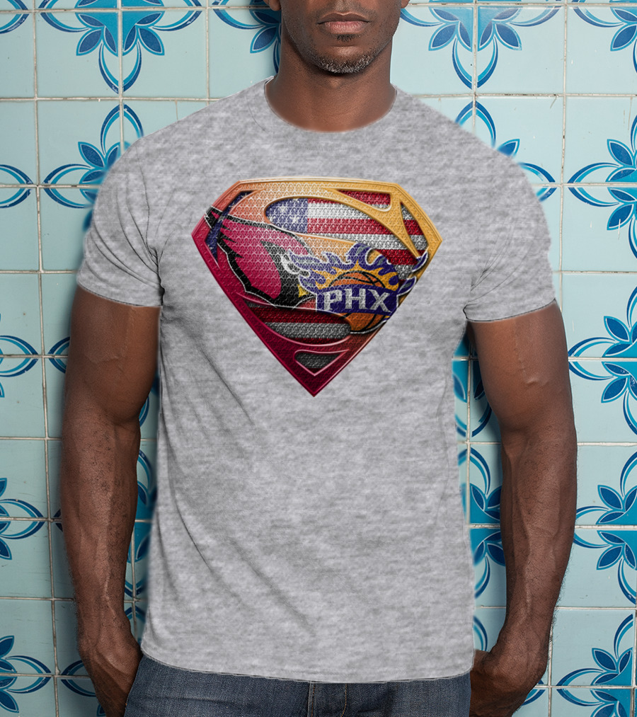 Superman Phx Suns Basketball Shield T-Shirt
