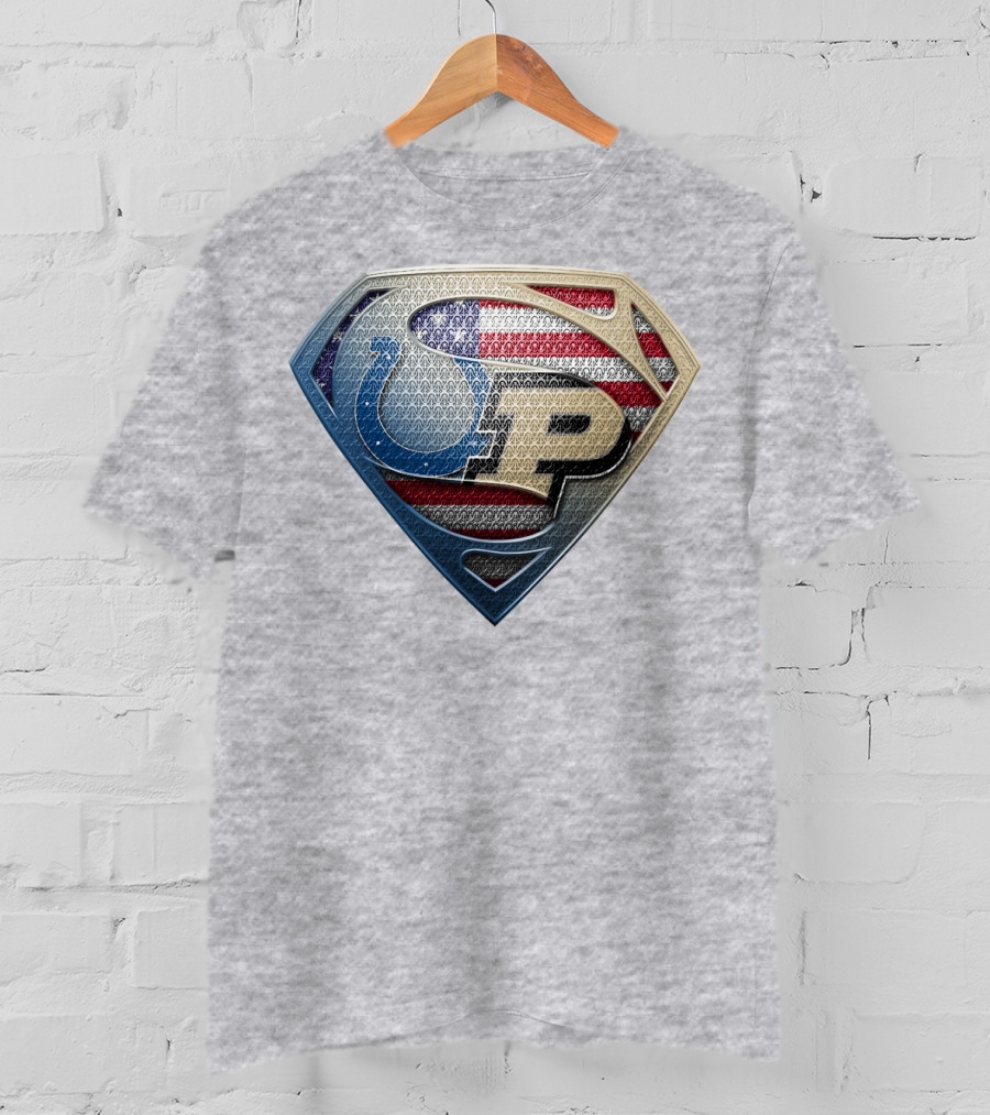 Colts Superman Purdue American Flag T-Shirt