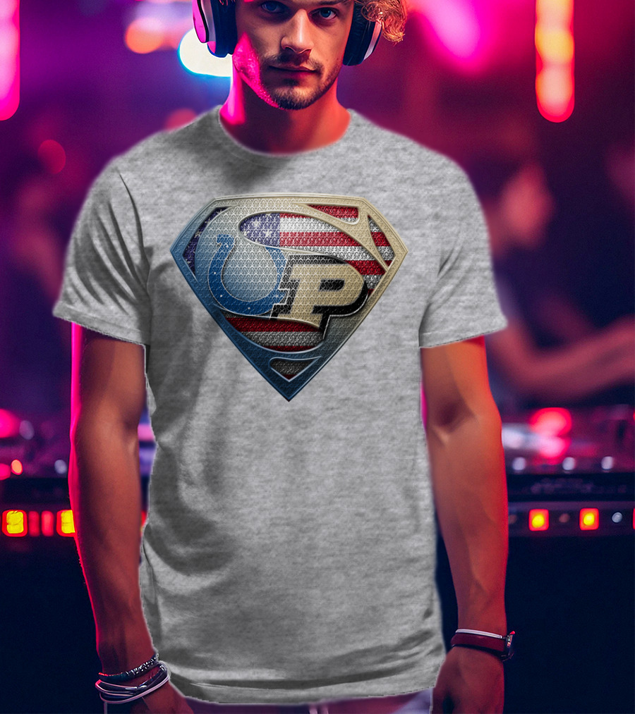 Colts Superman Purdue American Flag T-Shirt