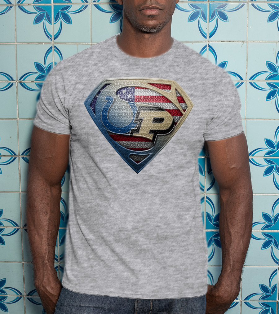 Colts Superman Purdue American Flag T-Shirt