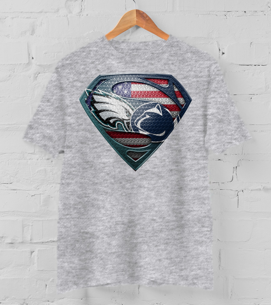 American Flag Philadelphia Eagles Penn State Superman Shield T-Shirt