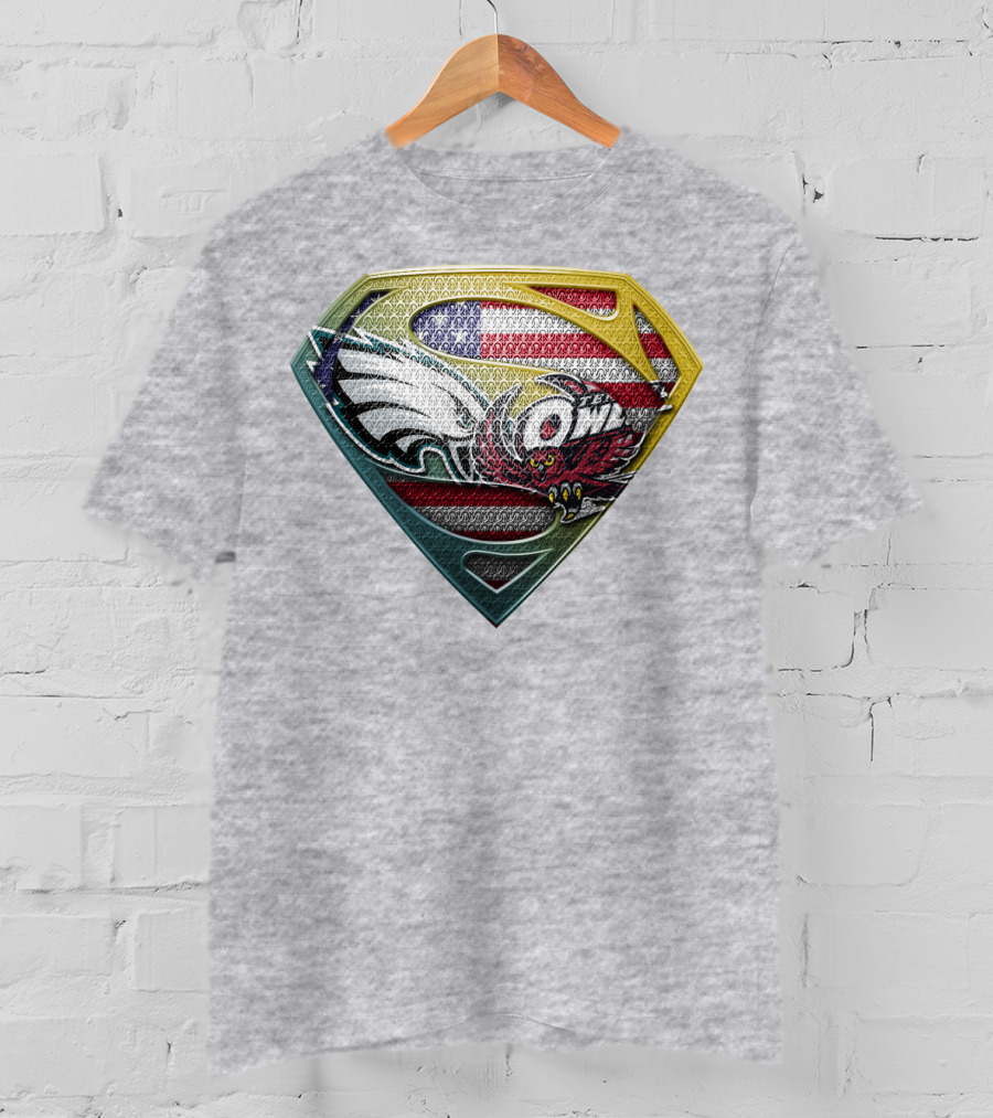 Eagle Owl American Flag Superman Shield T-Shirt