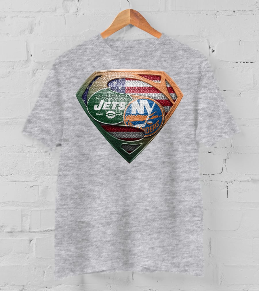Jets Islanders American Flag Shield T-Shirt