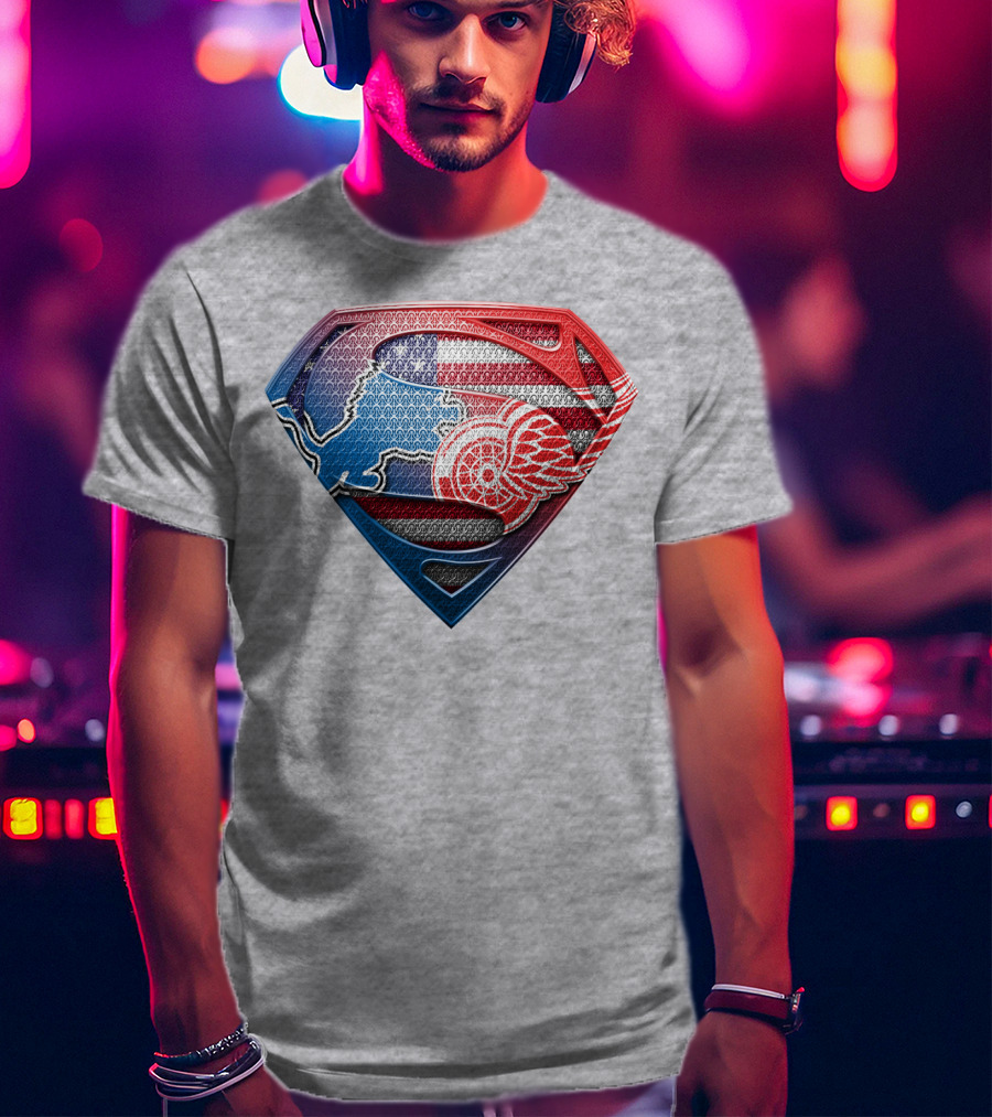 Superman Detroit Red Wings Logo Shield 074 T-Shirt