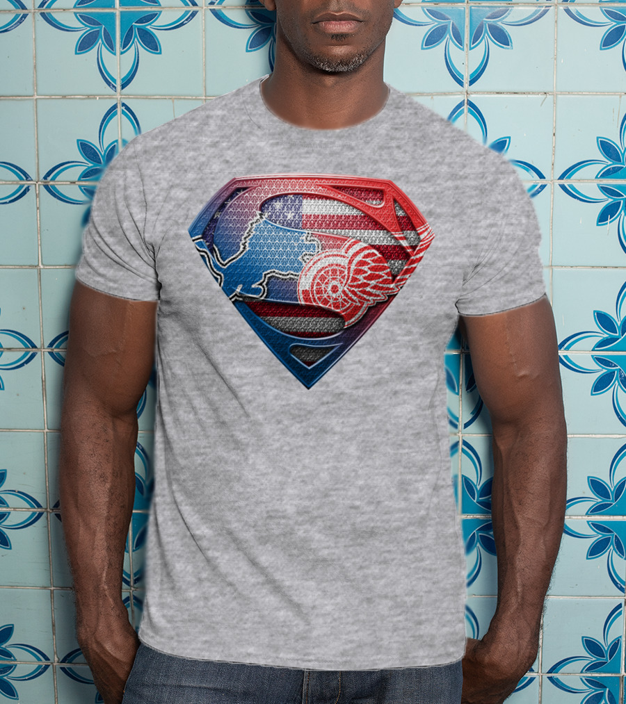 Superman Detroit Red Wings Logo Shield 074 T-Shirt