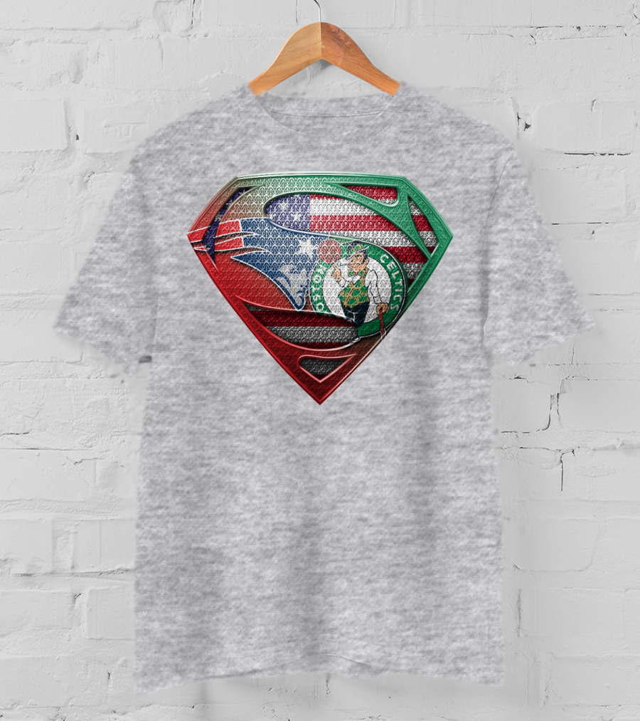 Superman Boston Celtics American Flag T-Shirt