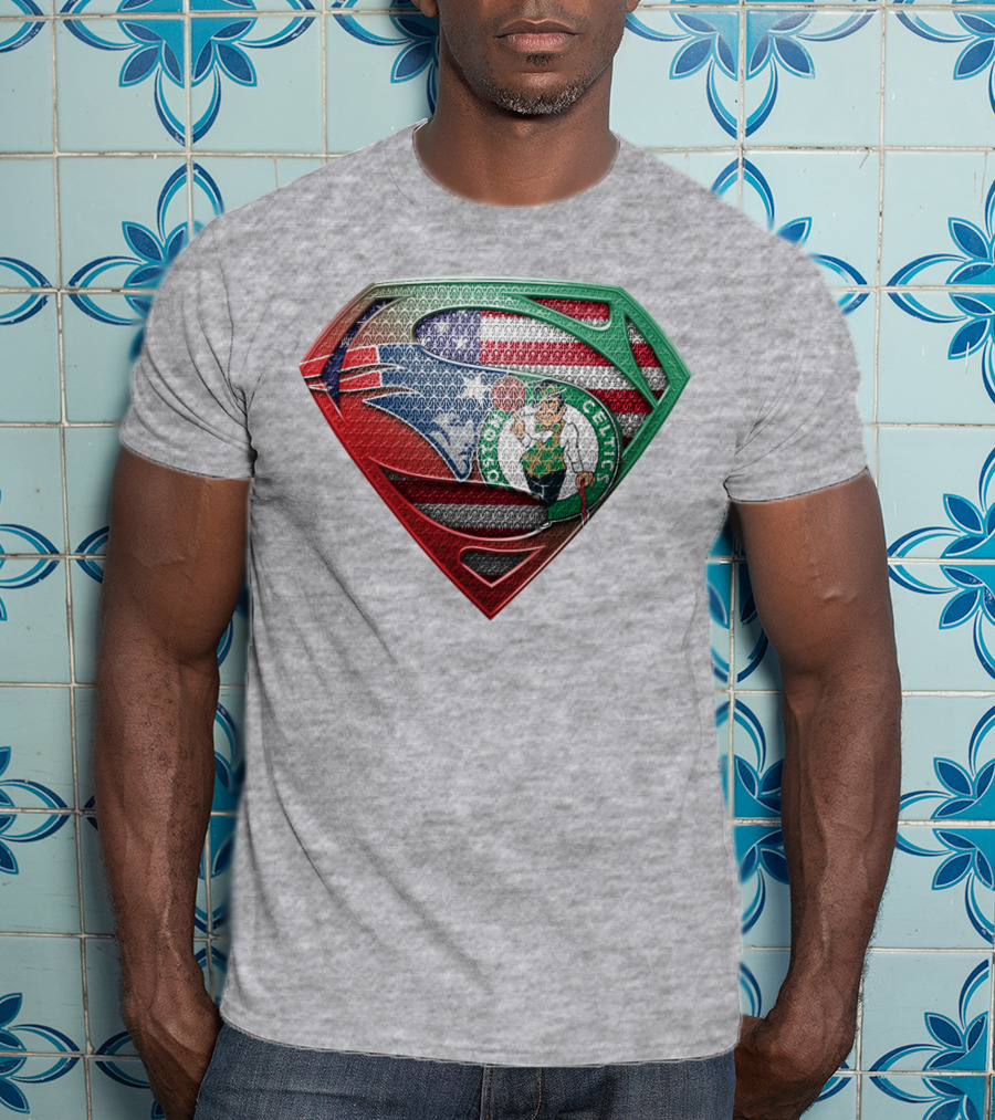 Superman Boston Celtics American Flag T-Shirt