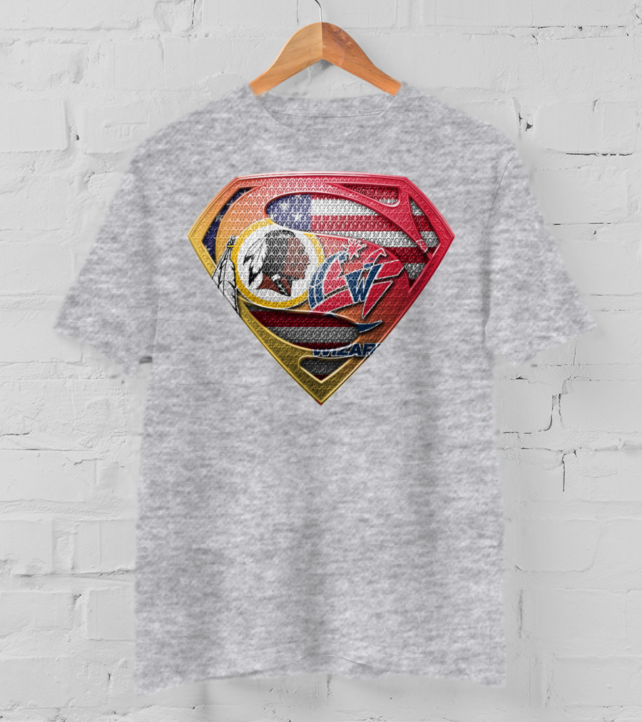 Superman Washington Redskins Wizards Nfl Nba Mix Superhero T-Shirt