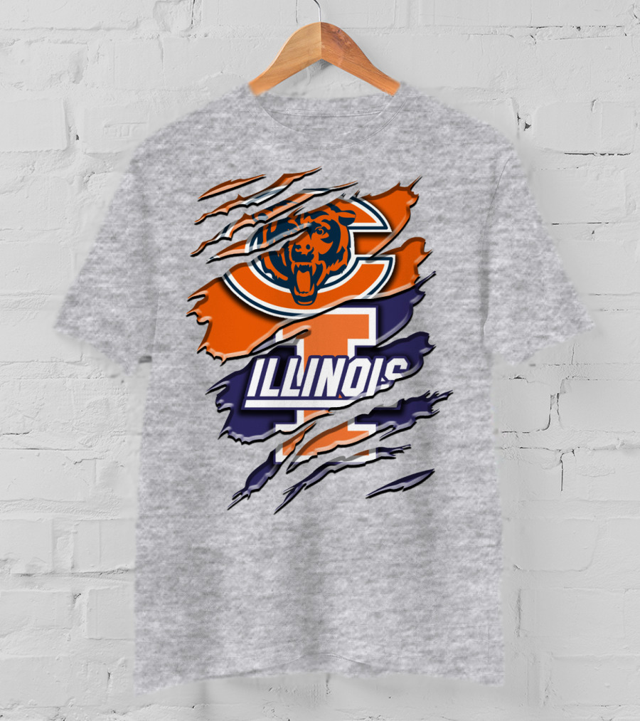 Chicago Bears Illinois Fighting Illini Mashup Rah T-Shirt