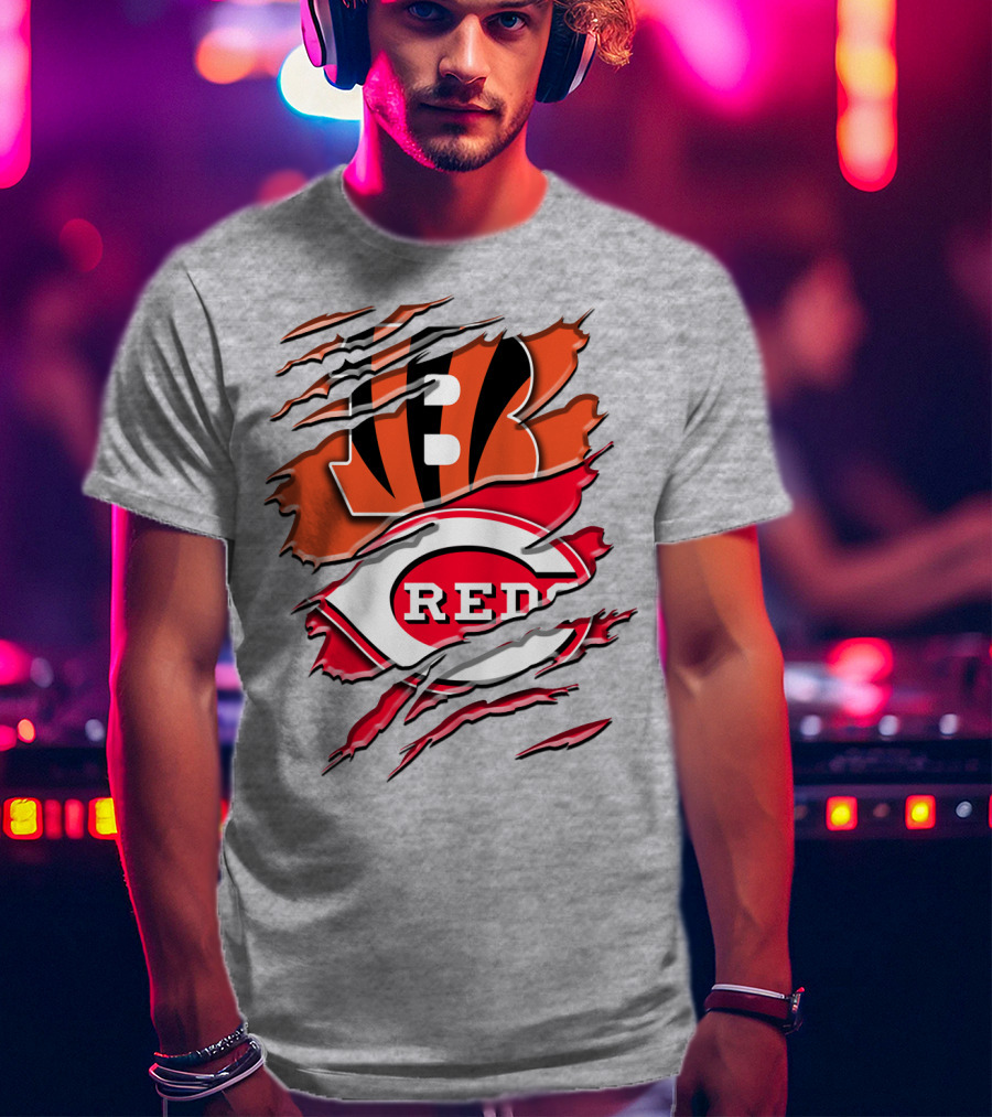 Bengals Reds Ripped Claw T-Shirt