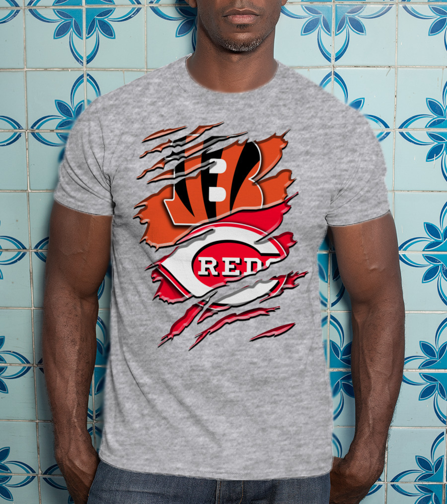 Bengals Reds Ripped Claw T-Shirt