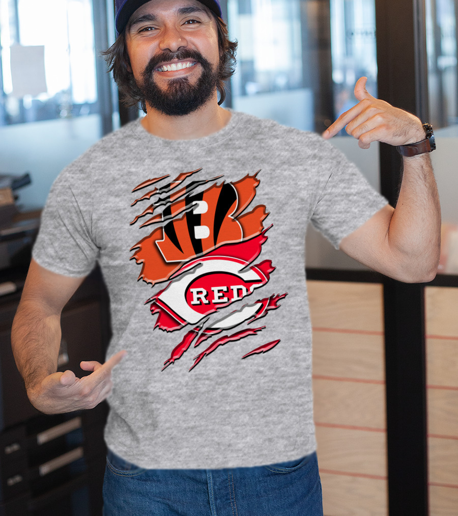 Bengals Reds Ripped Claw T-Shirt