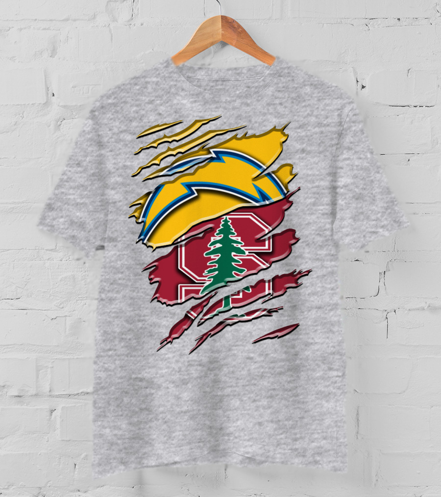 Los Angeles Chargers And Stanford Cardinal Rah 034 T-Shirt