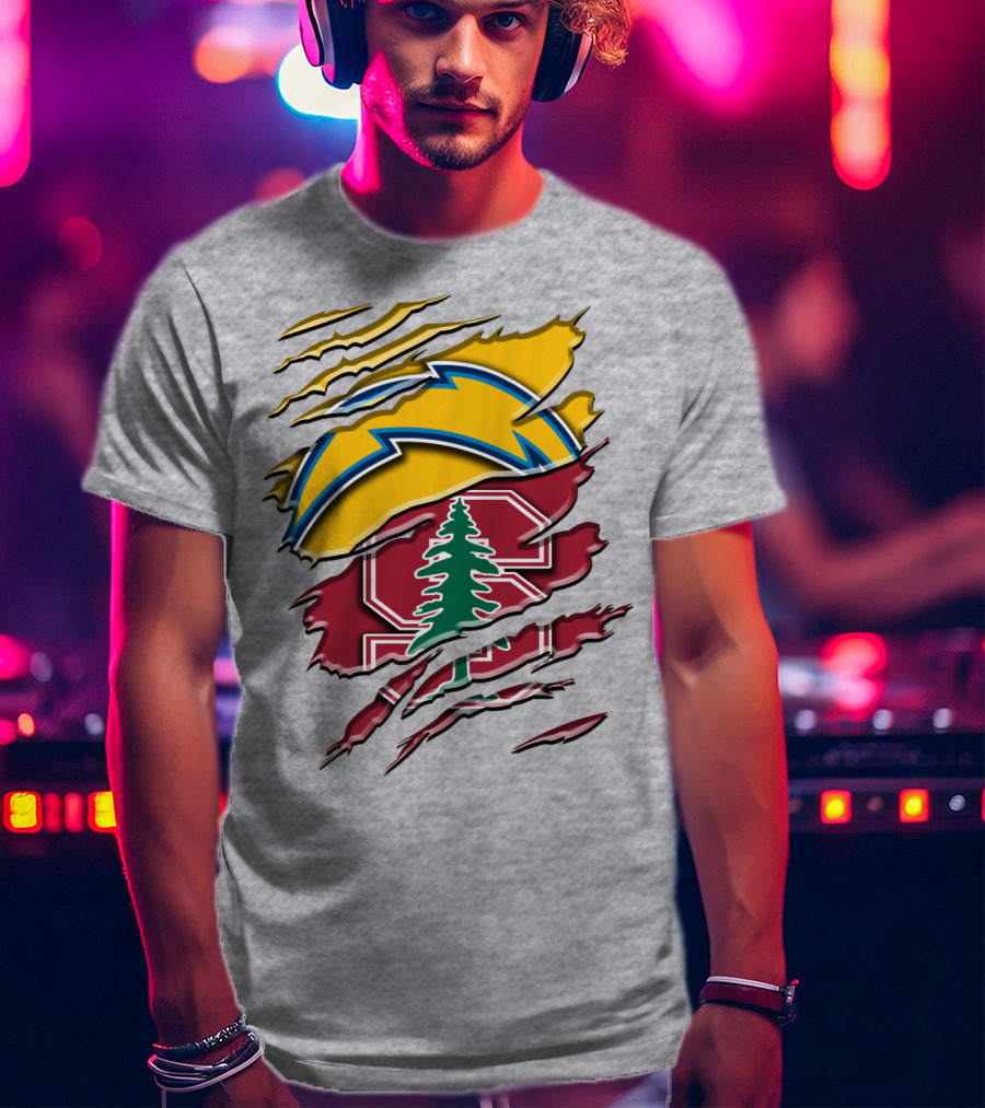 Los Angeles Chargers And Stanford Cardinal Rah 034 T-Shirt