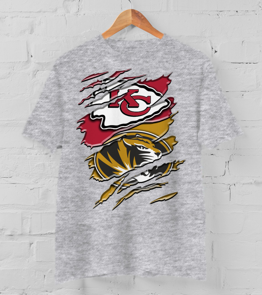 Kansas City Chiefs And Missouri Tigers Claw Logo Rah 039 T-Shirt
