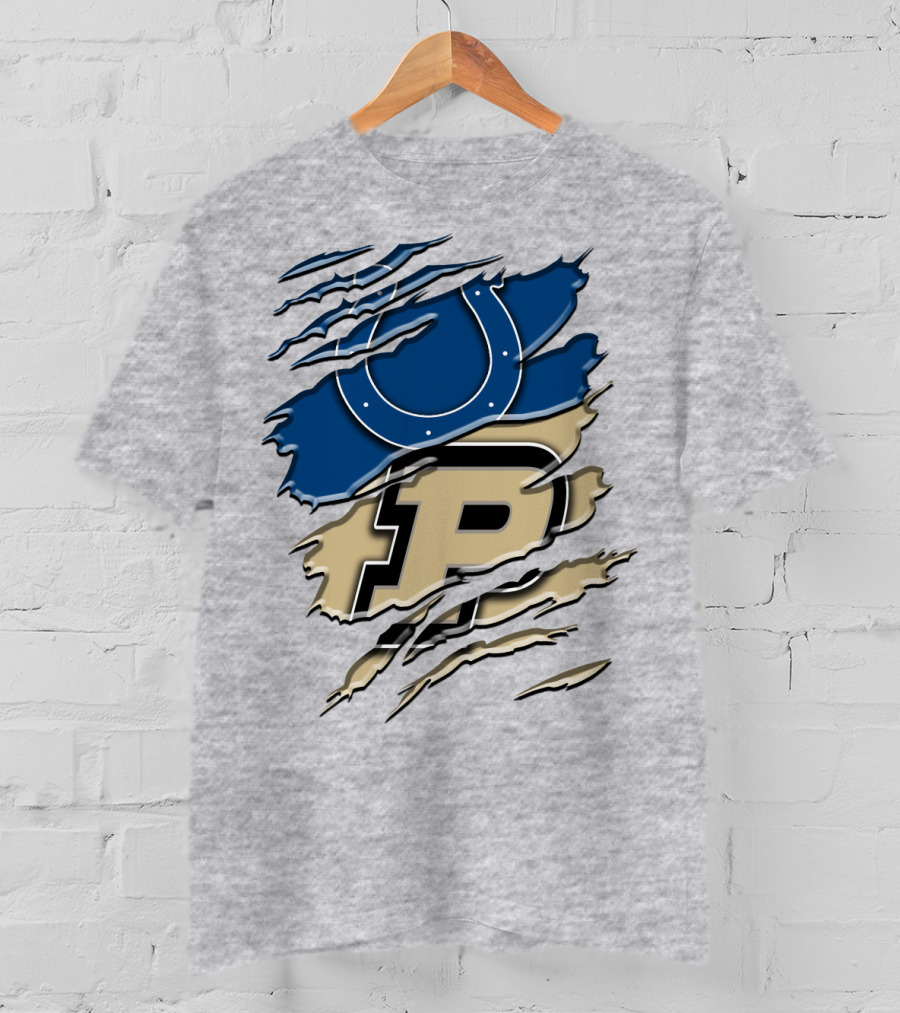 Indianapolis Colts Purdue Boilermakers Logo Mashup T-Shirt