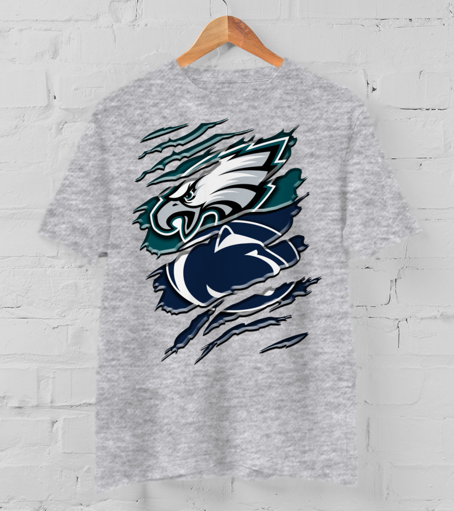 Philadelphia Eagles Penn State Nittany Lions Layered Claw Marks T-Shirt