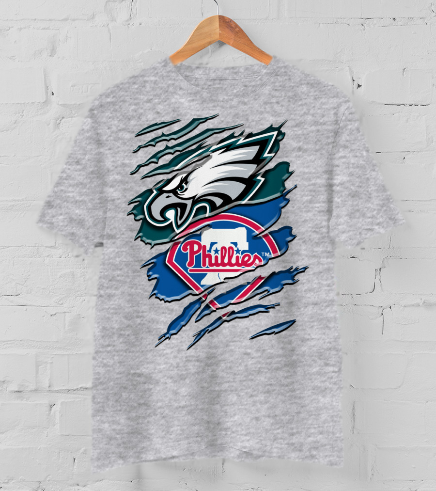 Philadelphia Eagles Phillies Logo Mashup T-Shirt