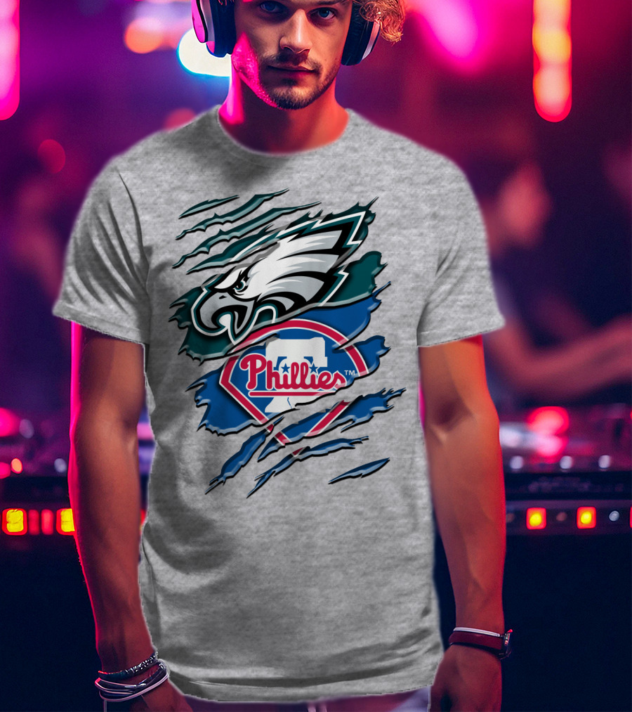 Philadelphia Eagles Phillies Logo Mashup T-Shirt
