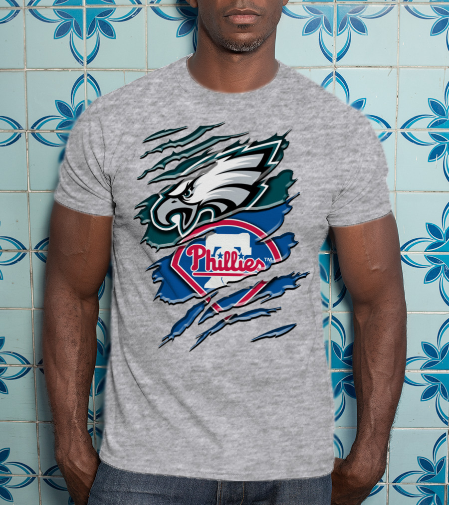 Philadelphia Eagles Phillies Logo Mashup T-Shirt