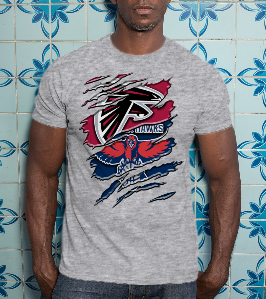 Atlanta Falcons And Hawks Logo Crossover Rah 060 T-Shirt