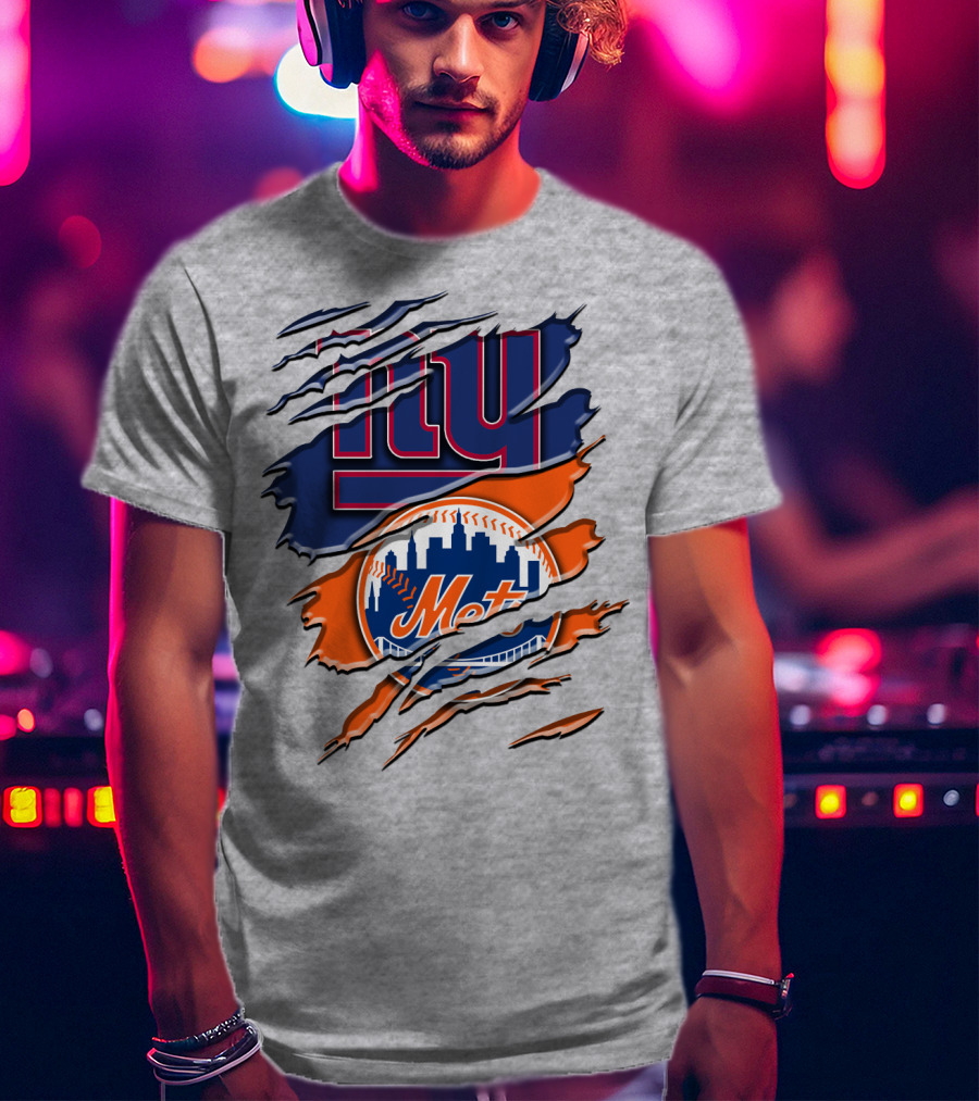 New York Giants Mets Logo Fusion T-Shirt