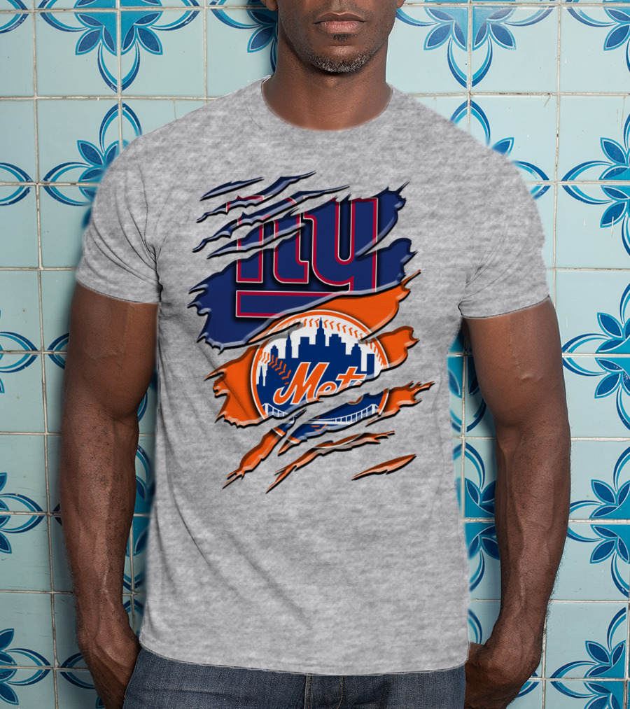 New York Giants Mets Logo Fusion T-Shirt