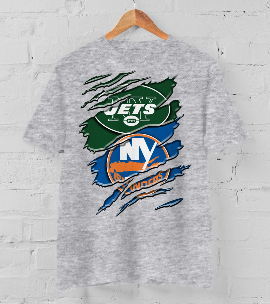 New York Jets Ny Islanders Crossover Rah 068 T-Shirt