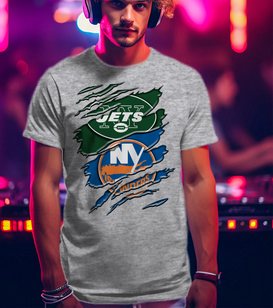 New York Jets Ny Islanders Crossover Rah 068 T-Shirt