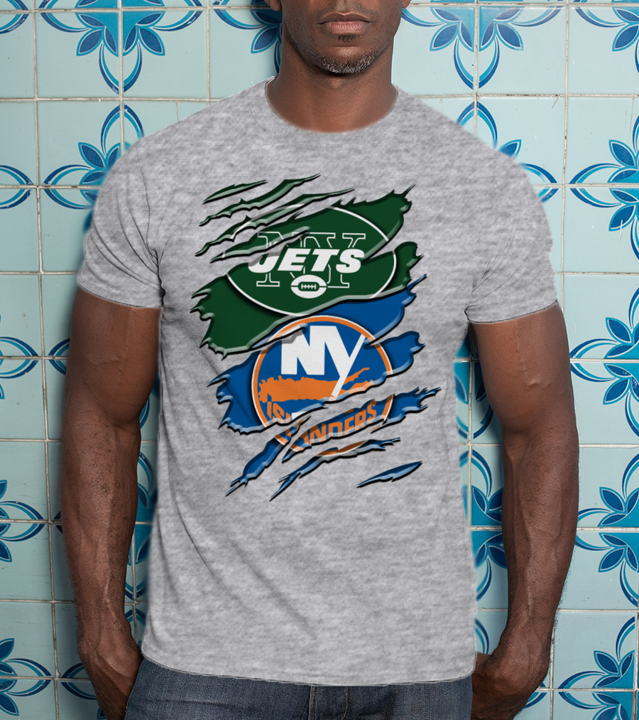 New York Jets Ny Islanders Crossover Rah 068 T-Shirt