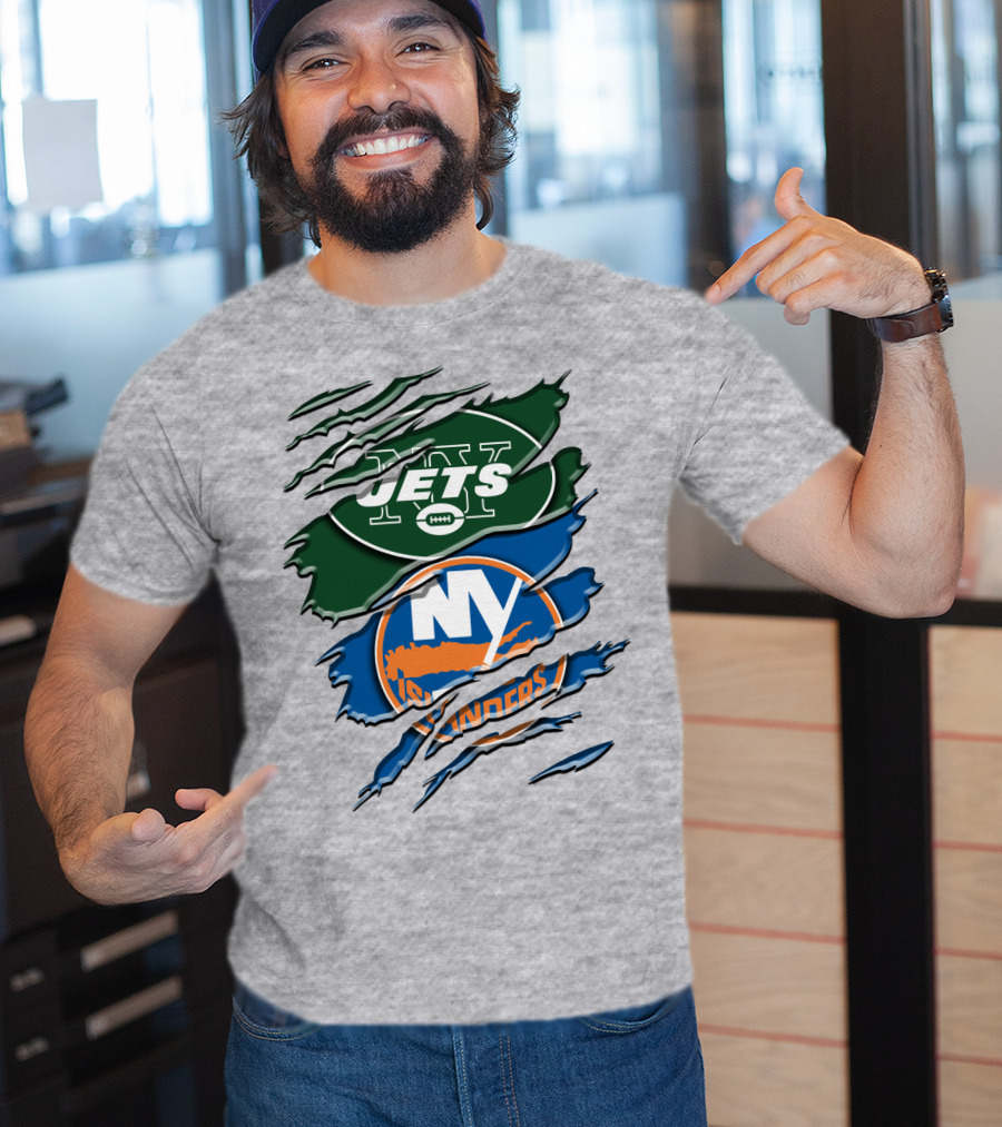 New York Jets Ny Islanders Crossover Rah 068 T-Shirt