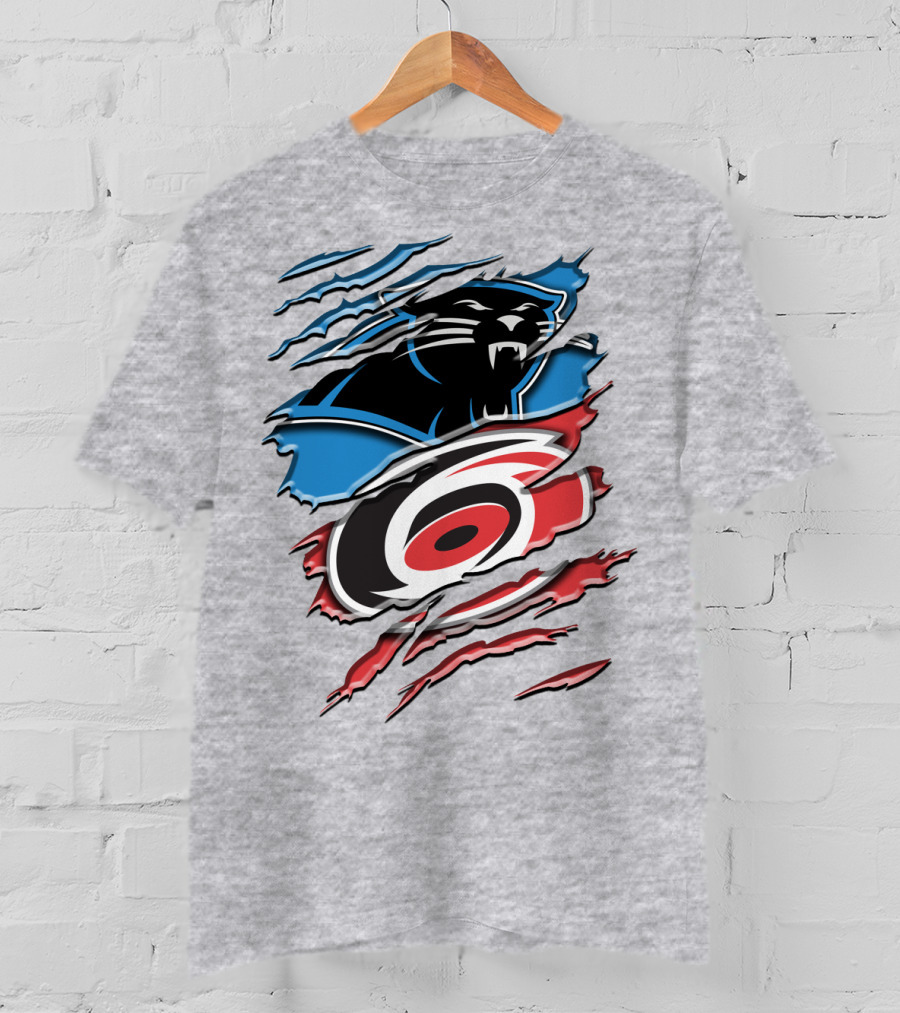 Carolina Panthers And Hurricanes Claw T-Shirt