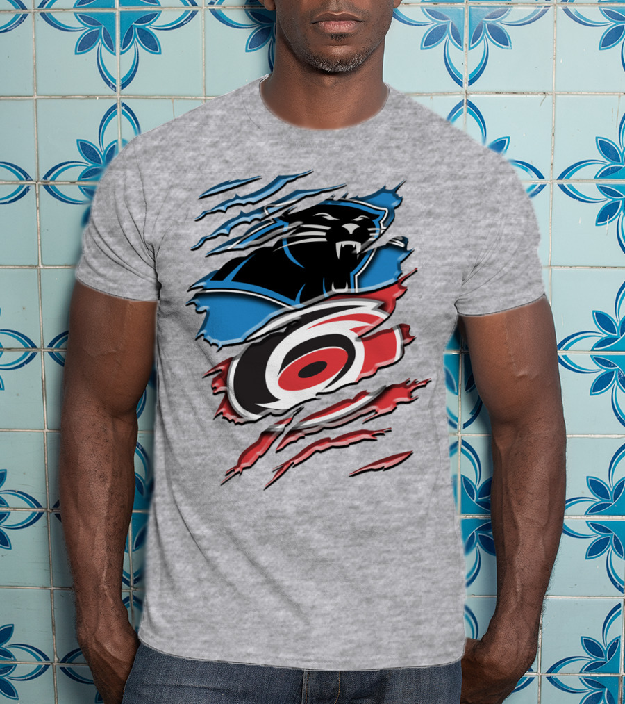 Carolina Panthers And Hurricanes Claw T-Shirt