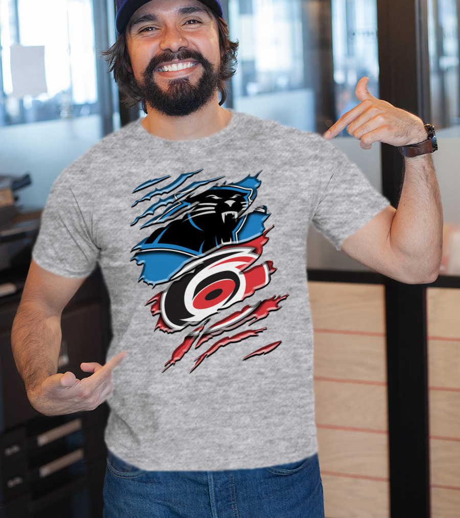 Carolina Panthers And Hurricanes Claw T-Shirt