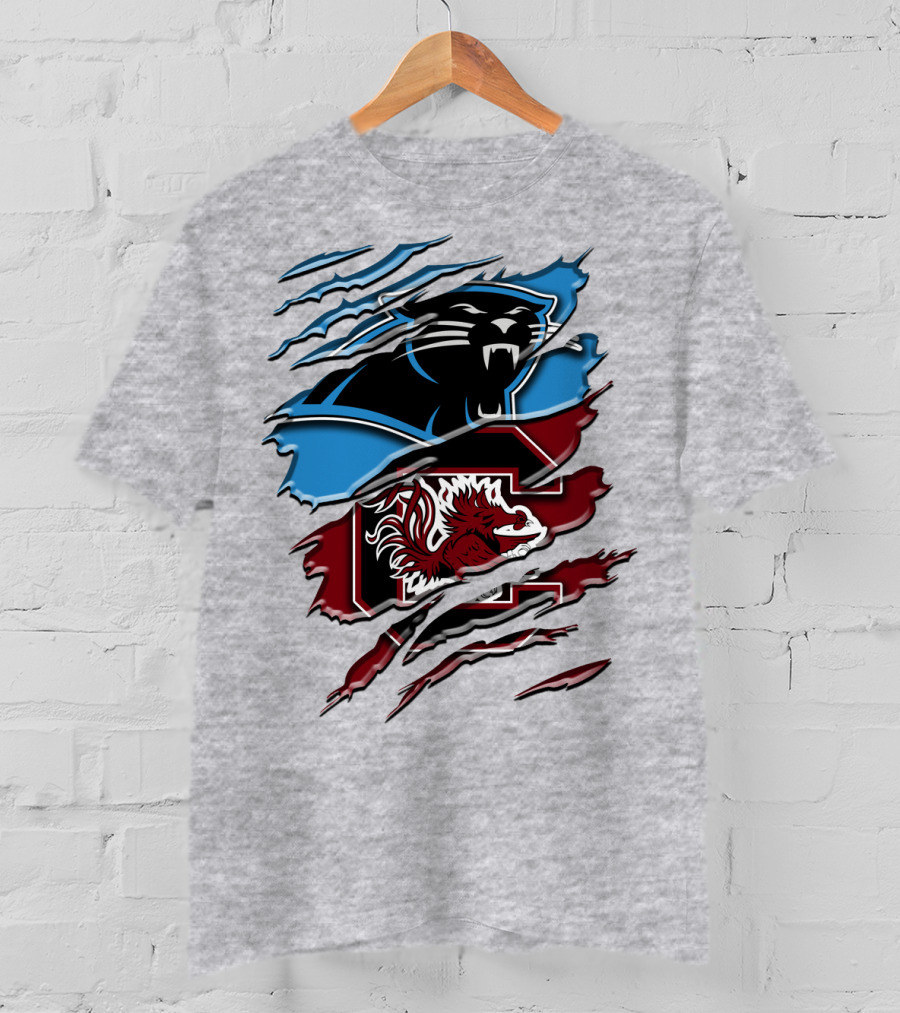Carolina Panthers Gamecocks Ripped T-Shirt