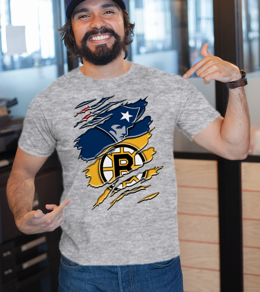 New England Patriots Boston Bruins Blend T-Shirt