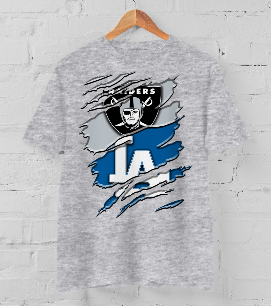 Raiders La Dodgers Crest Combination T-Shirt