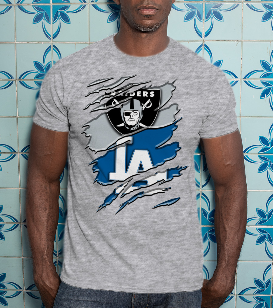 Raiders La Dodgers Crest Combination T-Shirt