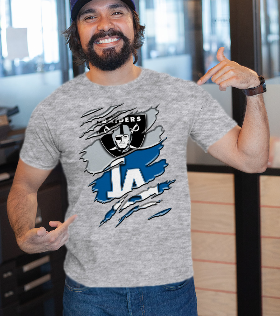 Raiders La Dodgers Crest Combination T-Shirt