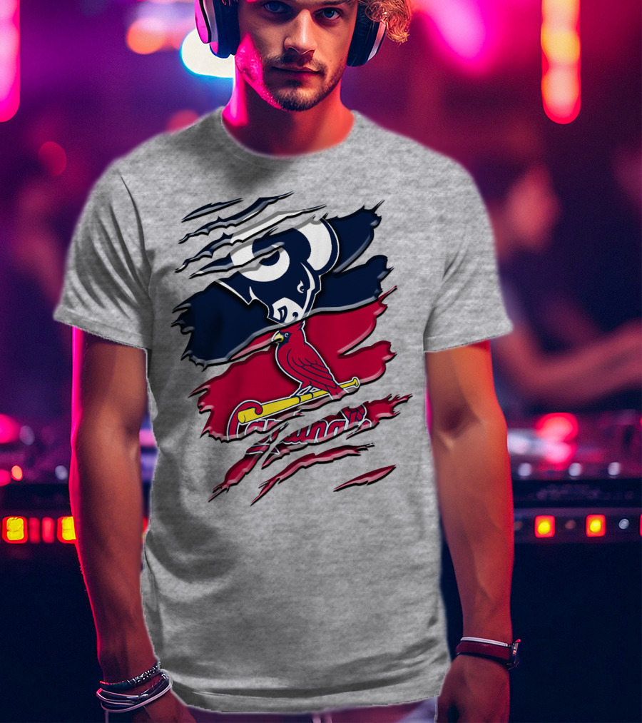 Rams Cardinals Fan Crossover T-Shirt