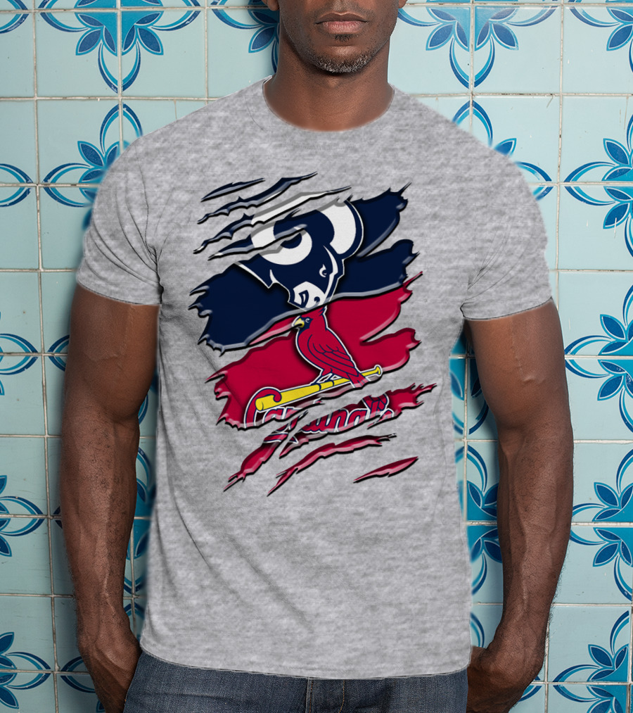 Rams Cardinals Fan Crossover T-Shirt