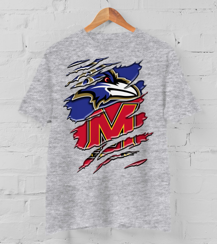 Baltimore Ravens Maryland Terrapins Mashup Rah 102 T-Shirt