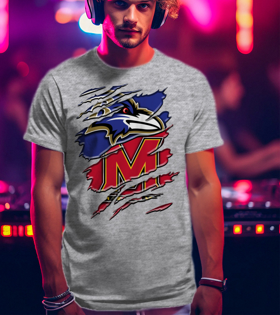 Baltimore Ravens Maryland Terrapins Mashup Rah 102 T-Shirt