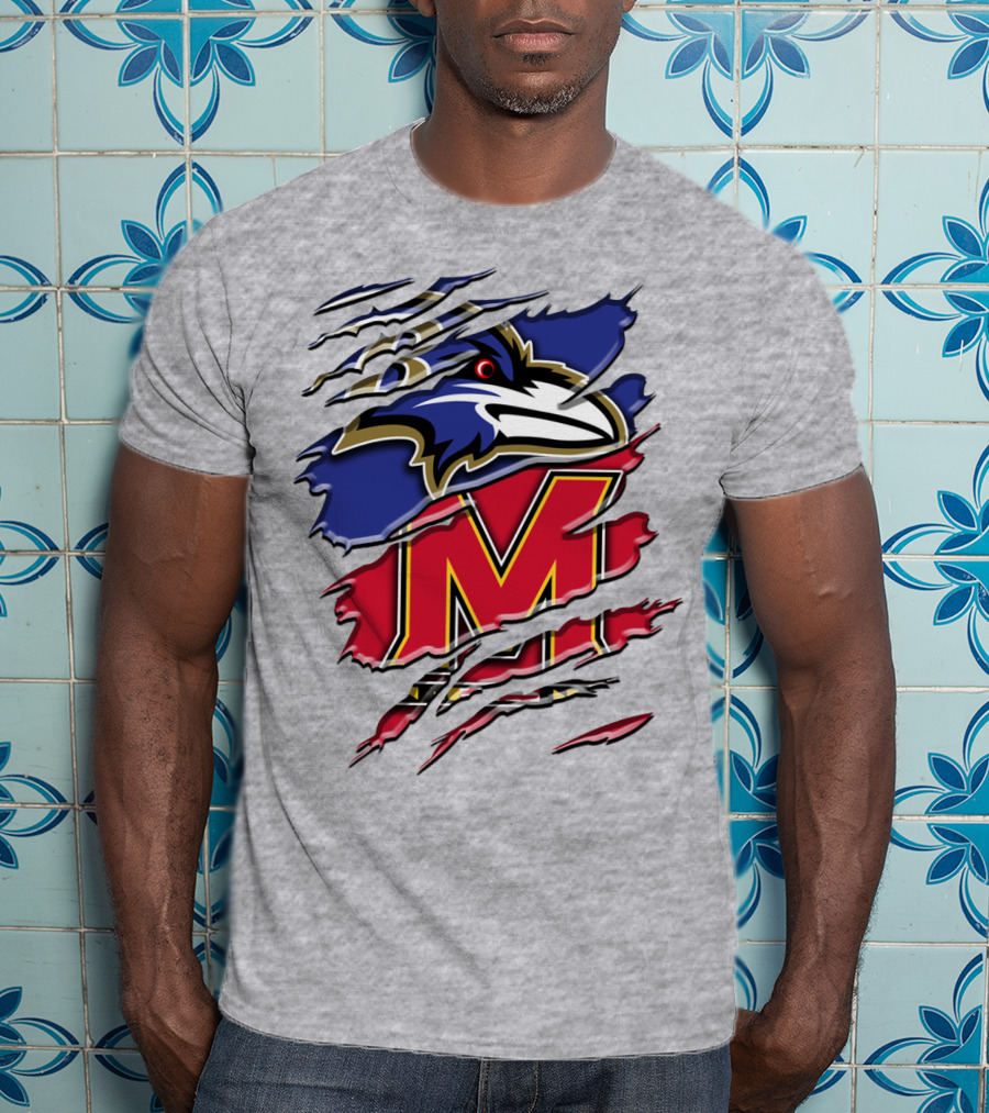 Baltimore Ravens Maryland Terrapins Mashup Rah 102 T-Shirt
