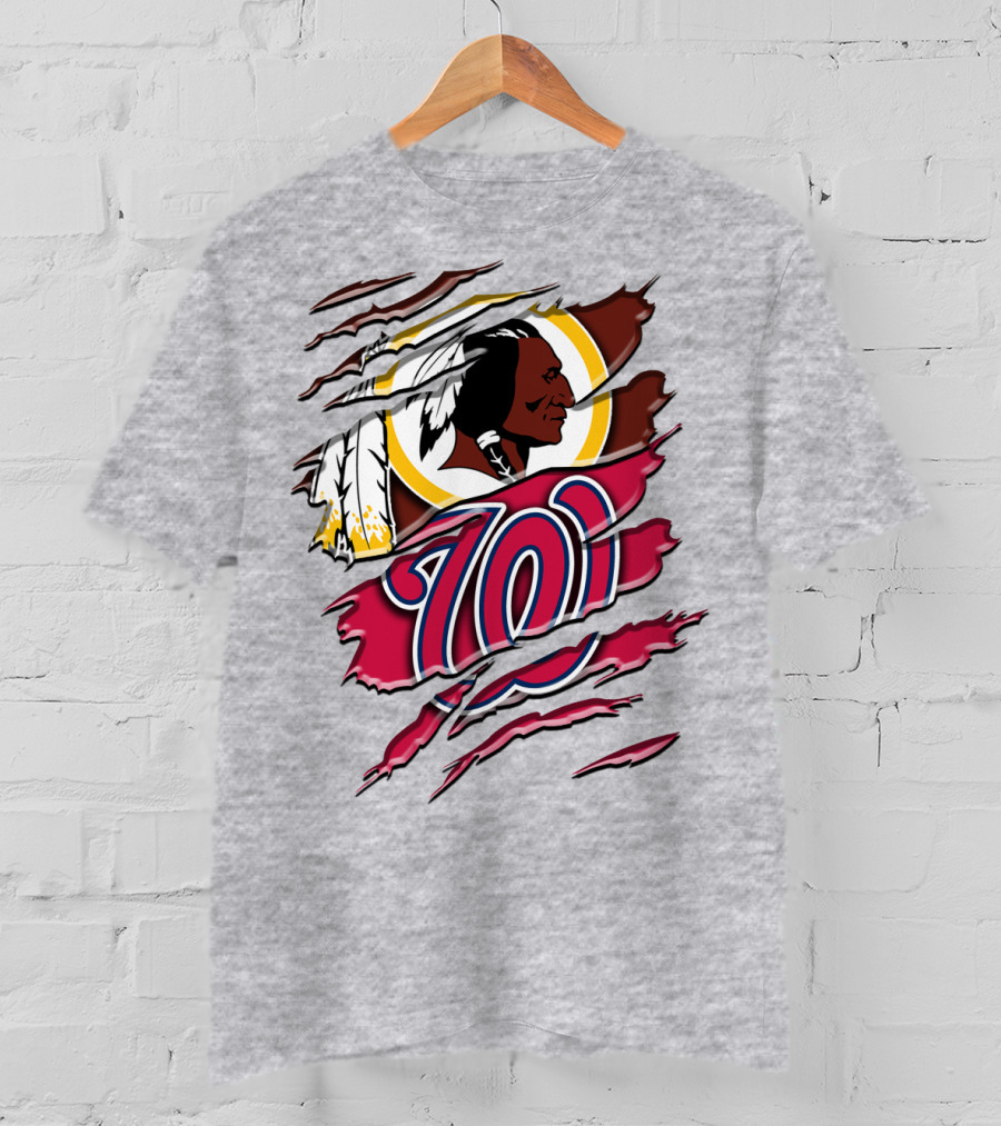 Washington Football Team And Nationals Logo Mashup Rah 105 T-Shirt