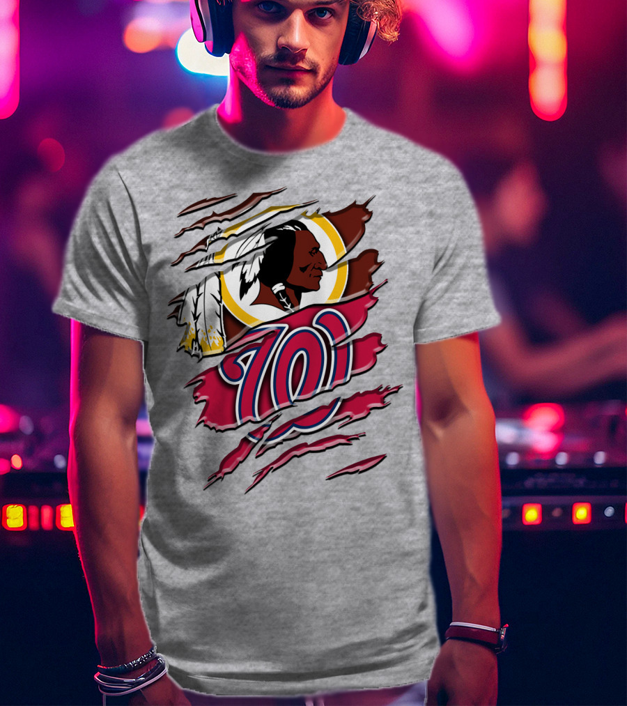 Washington Football Team And Nationals Logo Mashup Rah 105 T-Shirt
