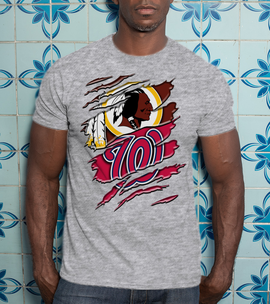 Washington Football Team And Nationals Logo Mashup Rah 105 T-Shirt