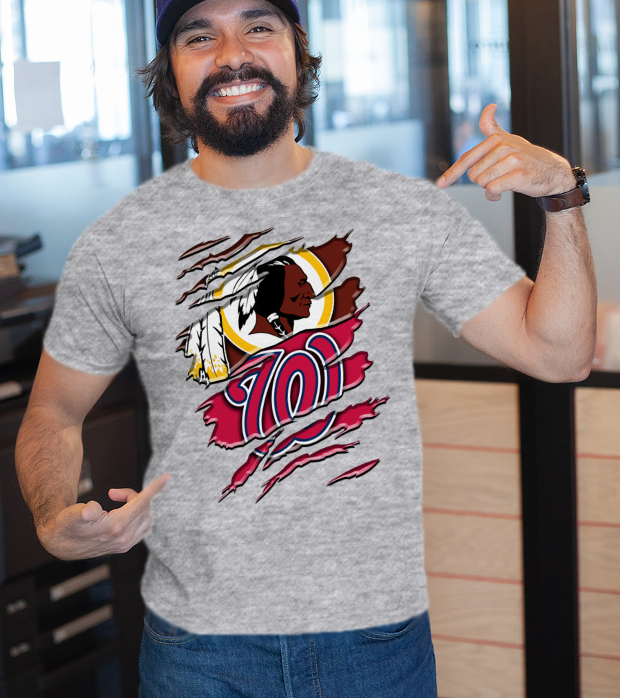 Washington Football Team And Nationals Logo Mashup Rah 105 T-Shirt